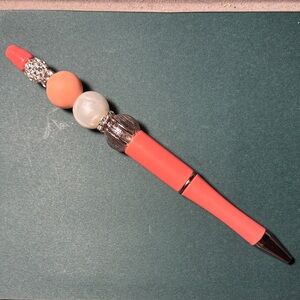 Elegant Coral Beaded Pen